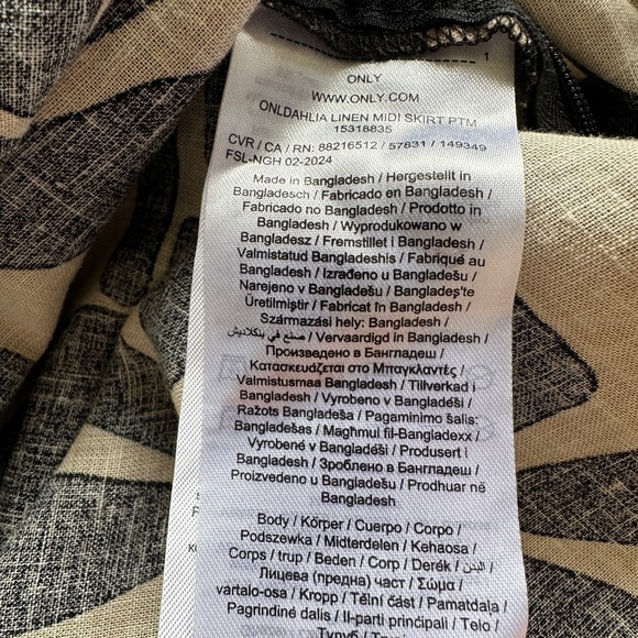 ONLY | Modern Print Linen Blend Midi Skirt - Picture 4 of 5